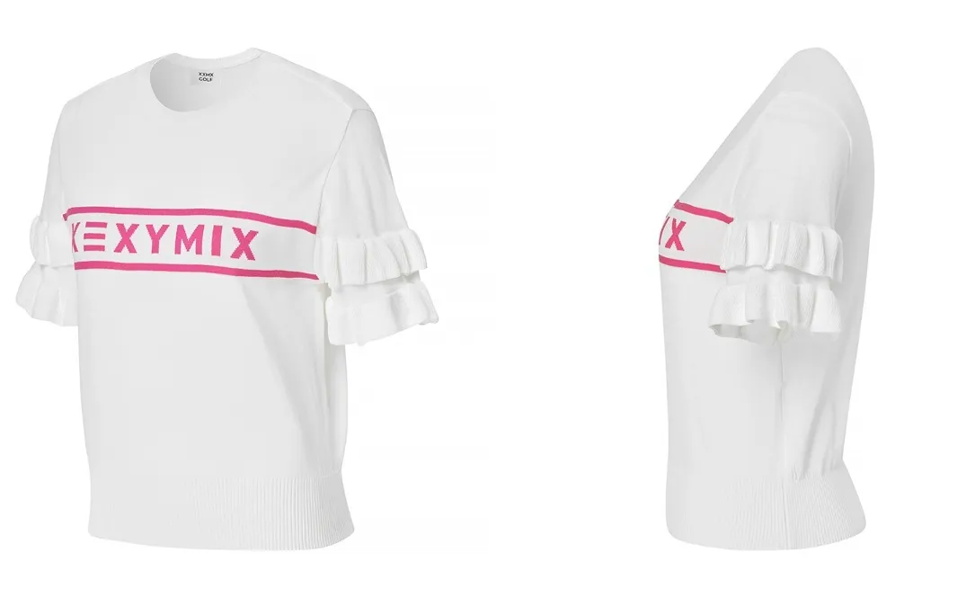 XEXYMIX  |Street Style Short Sleeves Logo V-neck & Crew neck