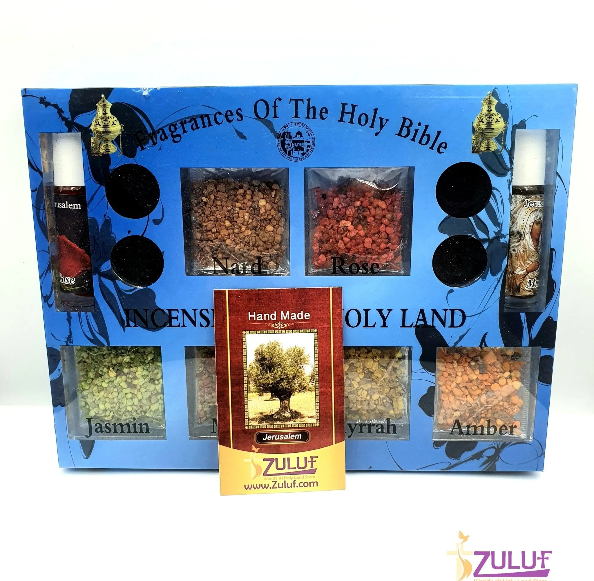 Zuluf Fragrances Blessing Set from Holy Land 9 Elements Consecrated oil and incense - 200 Grams or 7 Oz HLG204